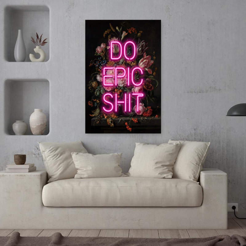 «Do Epic Shit», art mural contemporain, H 36 po x l 24 po