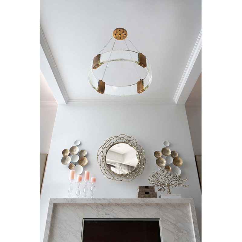 Lustre cylindrique à 4 lumières DEL Bergstrom, H 27,6 po x l 27,6 po x P 27,6 po