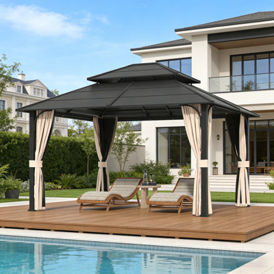 Metal Patio Gazebo with  Double Roof