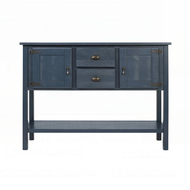 Console avec 2 tiroirs, armoires et tablette inférieure pour un rangement spacieux et une décoration intérieure élégante