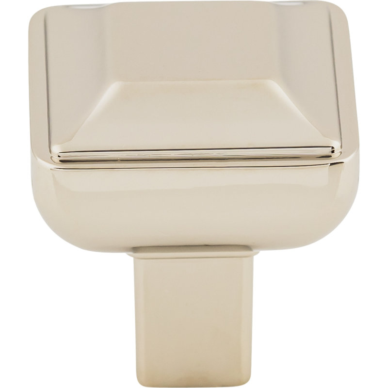 Podium 1" Length Square Knob, 1" Length, Polished Nickel