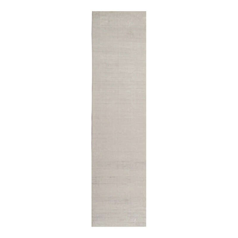 Modern One-of-a-Kind 3x12 Hand Knotted Area Rug