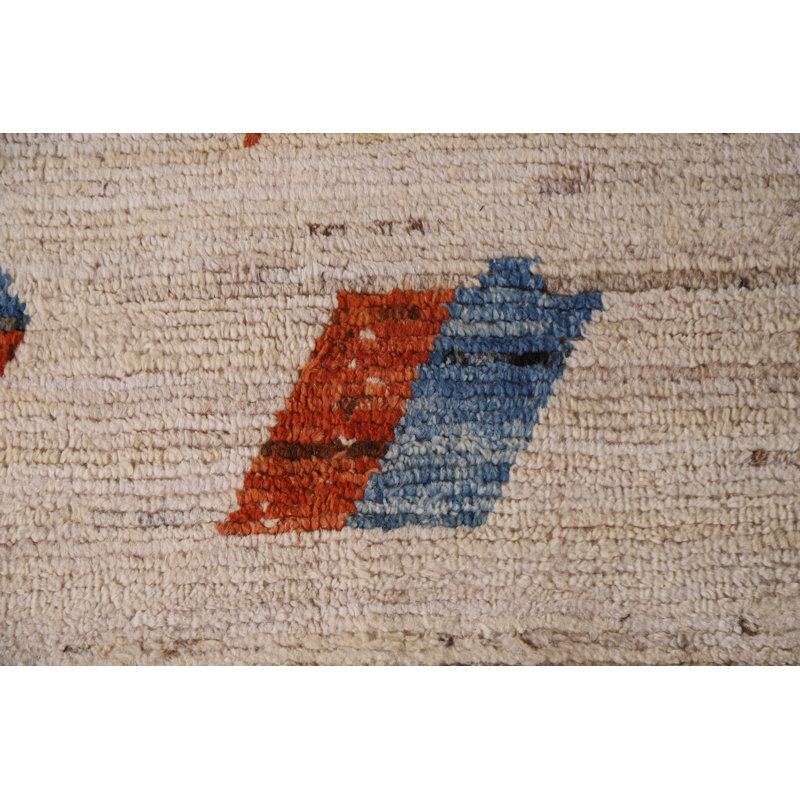 Tapis oriental géométrique marocain noué à la main 9 x 12
