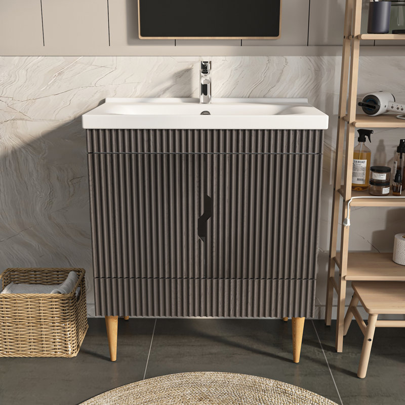 Sahra Bathroom Vanity, Anthracite, 80cm