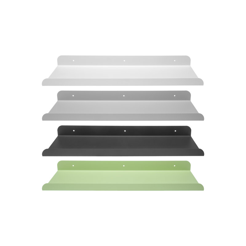 Ennice Metal Floating Shelf, Grey, 4cm H x 50cm W x 15cm D