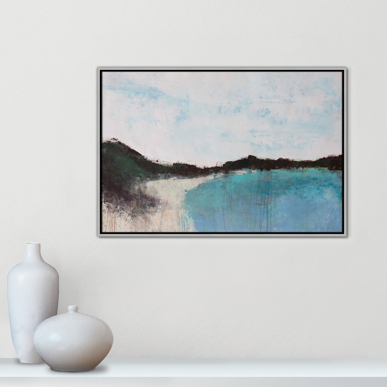Mountainside Lakeview III Print, 25.5'' H x 37.5'' W x 2'' D, Silver Framed
