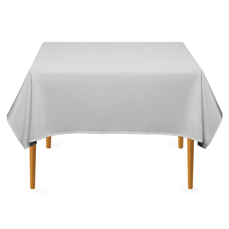  Solid Color Polyester Square Tablecloth, Beige, 70" x 70", 1