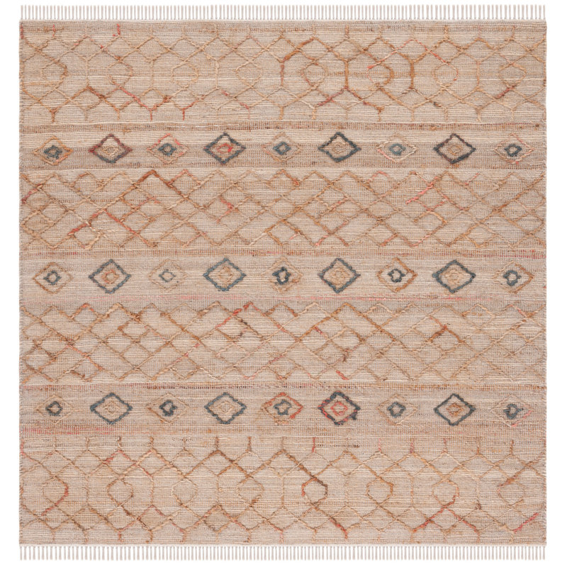 Tapis naturel / rouille Natural Fibre 402, Carré 6 pi