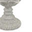 Porte-bougie de table, feuille de lotus sculpturale, gris moucheté, 10 po