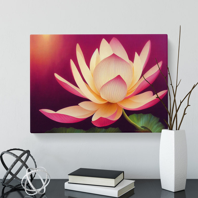 Engaging Lotus Flower - Wrapped Canvas, 50cm H x 76cm W x 3cm D