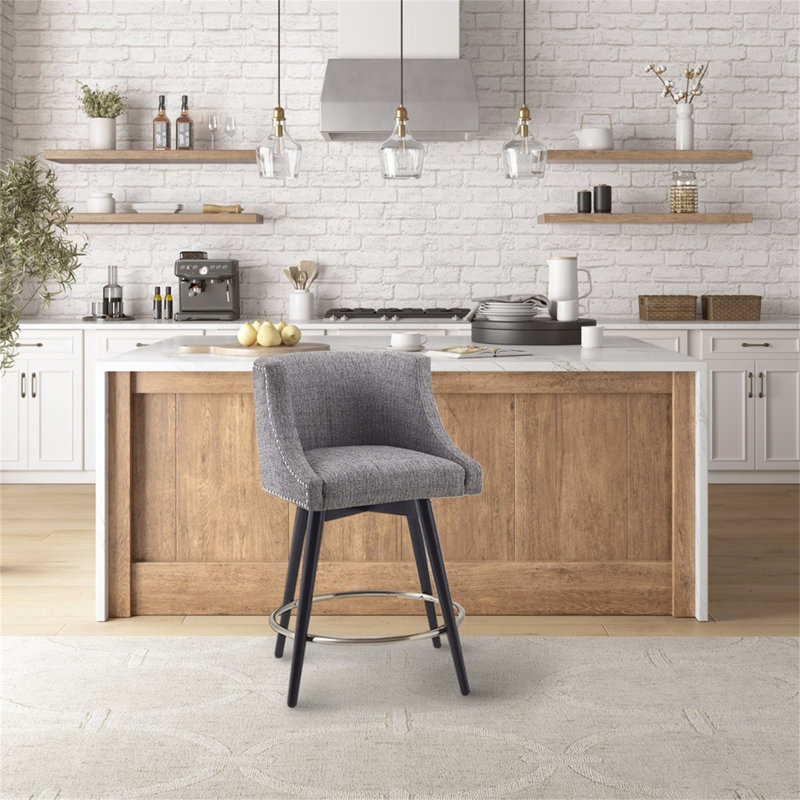 Tabouret de comptoir pivotant transitionnel
