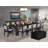 14 Pieces Extendable Dining Set Includes 1 Rectangle Xtenczar Table, 1 Coffee Table and 12 Polyester Fabric Stackable Dining Chairs - (Finish Option)-332226441-332226440