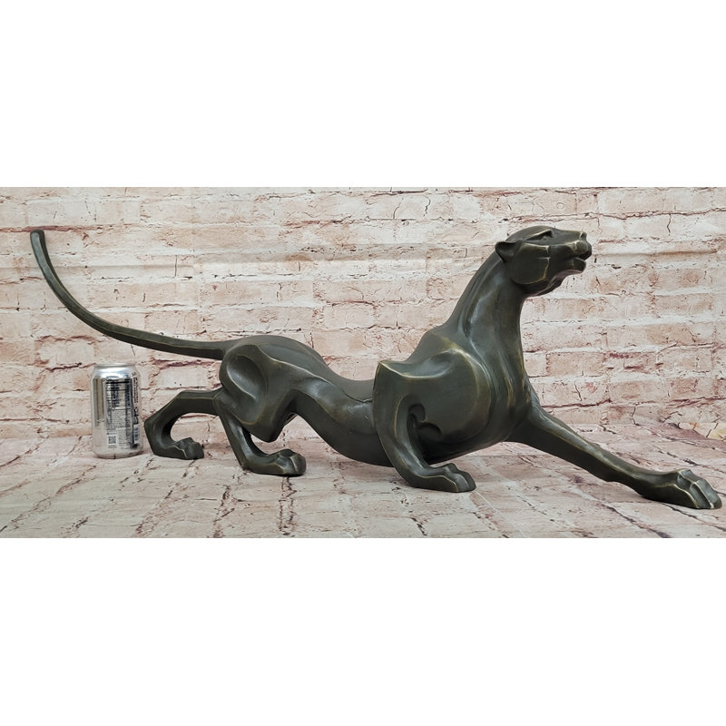Sculpture moderne de panthère en bronze - style abstrait félin de style Art déco