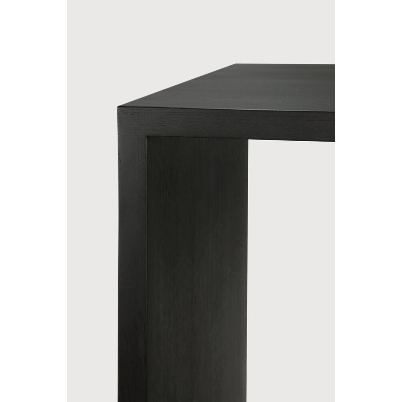 U Solid Wood Writing Desk, Oak Black, 30" H x 55.5" W x 28" D
