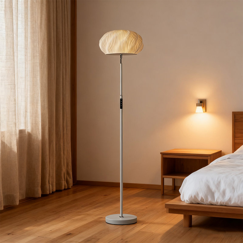 Lampe sur pied moderne en fer-aluminium et PVC Modern Minimalist, Blanc