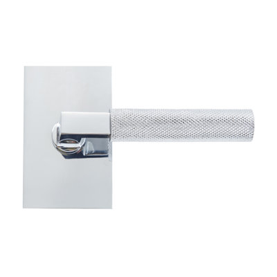 Levier de passage moleté Bravura 846-8 sur rosette rectangulaire contemporaine en chrome poli