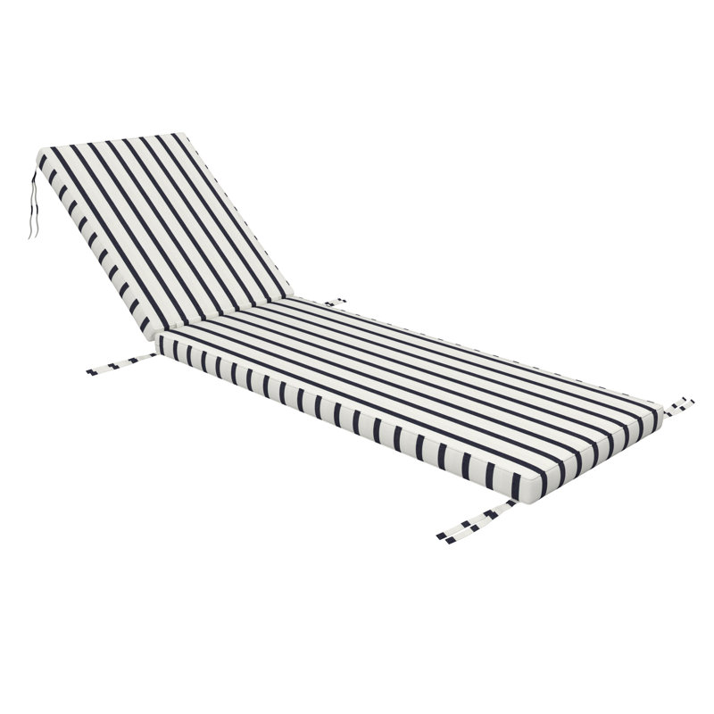 Outdoor Chaise Cushion With Sunbrella Fabric, 21" W x 78" D, Sunbrella® Lido Indigo