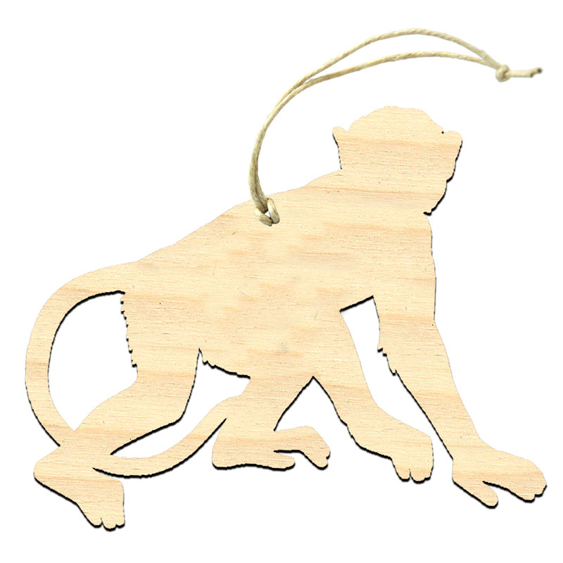 5'' Wood Animals Holiday Shaped Ornament