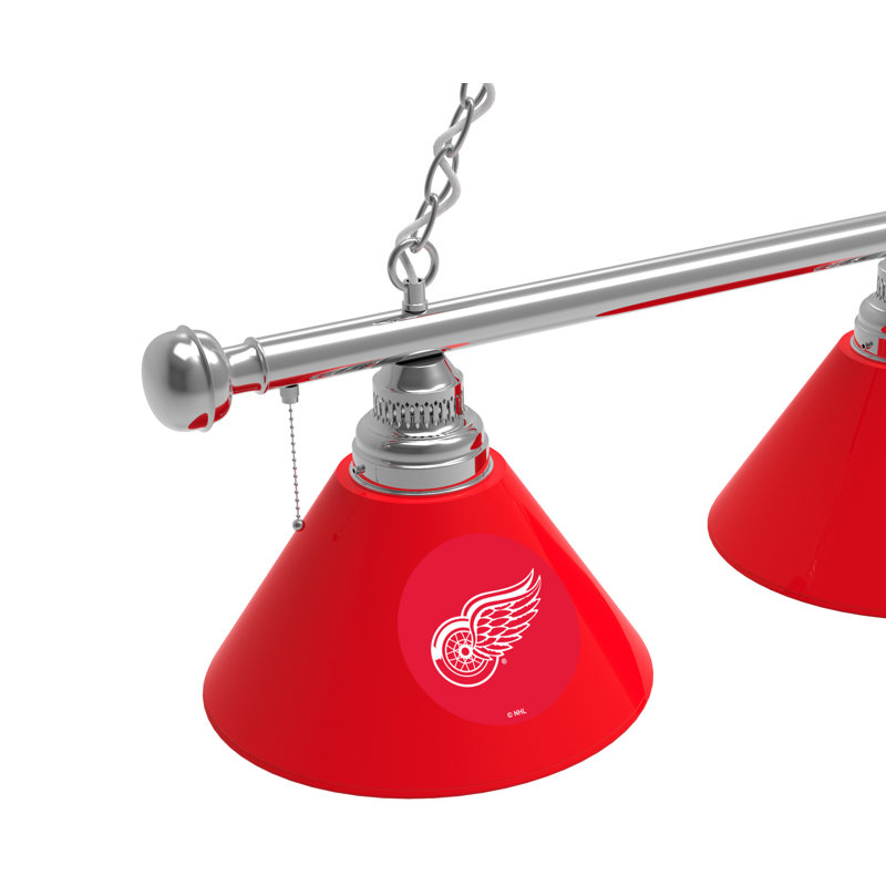 Luminaire suspendu 3 lumières NHL, Chrome, Detroit Red Wings