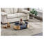 Lit pour chien surélevé de style scandinave avec pattes en bois massif, dossier en bois courbé et coussin en velours-147230235