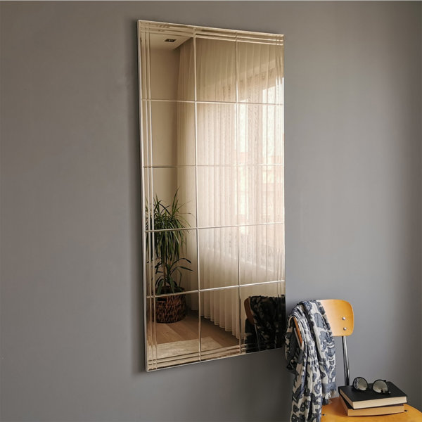 Bless international Engineered Wood Rectangle Wall Mirror | Wayfair