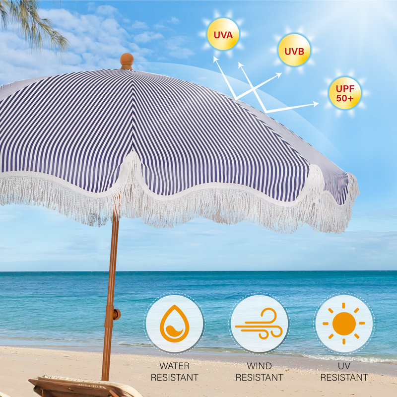 best patio umbrellas for uva and uvb protection HOMSHADE 10FT Solar LED Cantilever Umbrella with Base Included, Beige iron frame with 8 heavy Patio Umbrella Pros and Cons: