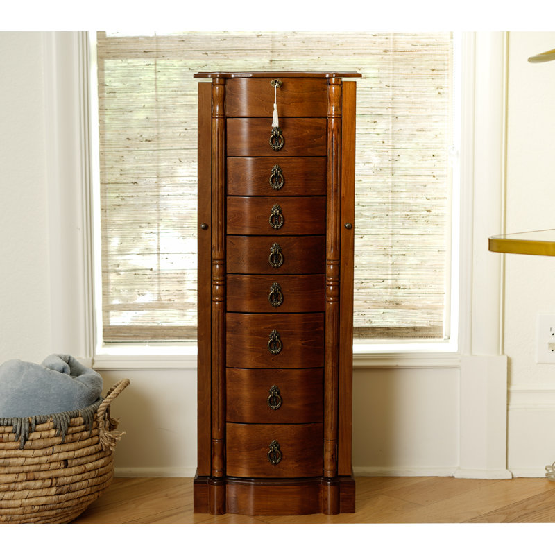Kennell 14'' Wide Freestanding Jewelry Armoire Walnut