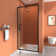 32-36" W x 72" H Framed Rectangle Reversible Shower Door with Tempered Glass