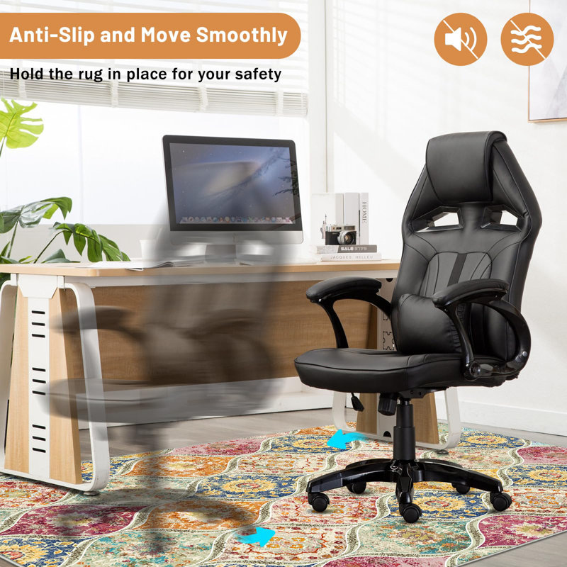 Heavy Duty Office Chair Mat for Hardwood & Tile Floors, Anti-Slip, 36"X48", Multi Color