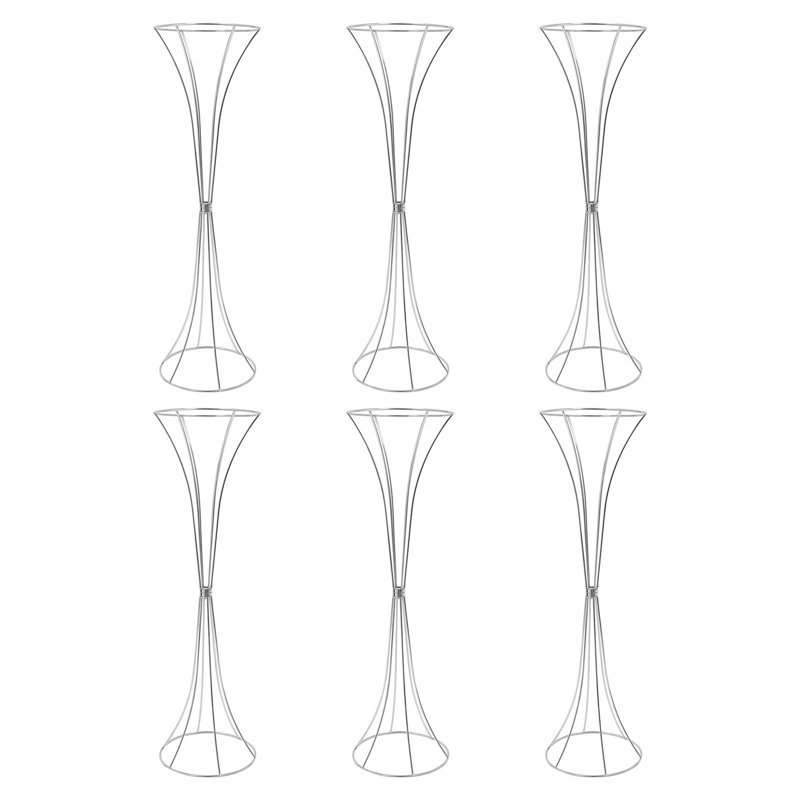 6Pcs Wedding Metal Flower Stand, Gold