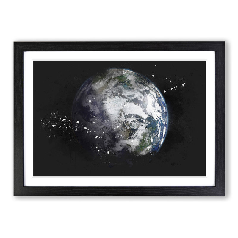 Our Magnificent Earth - Single Picture Frame Print on MDF, 62cm H x 87cm W x 2cm D, Black Framed