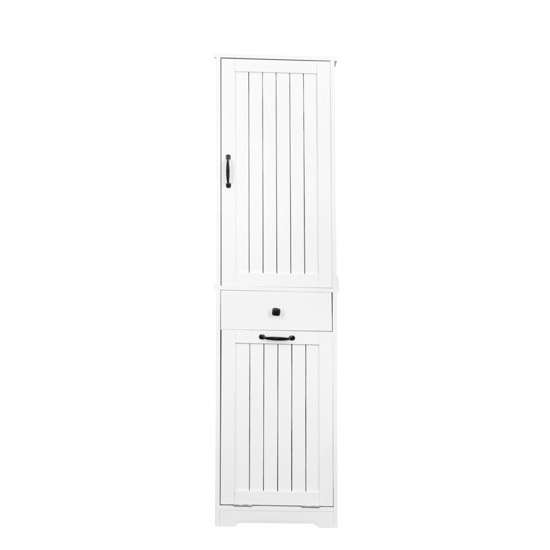 Armoire à linge blanche avec organisation efficace et espace de rangement suspendu élégant et pratique