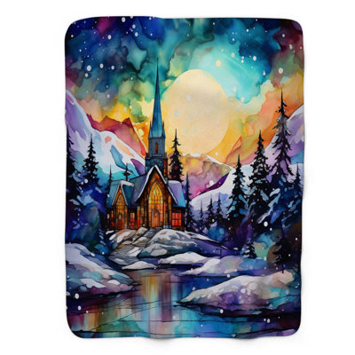 Inked Snowy Landscape - 1 pièce Sherpa Premium