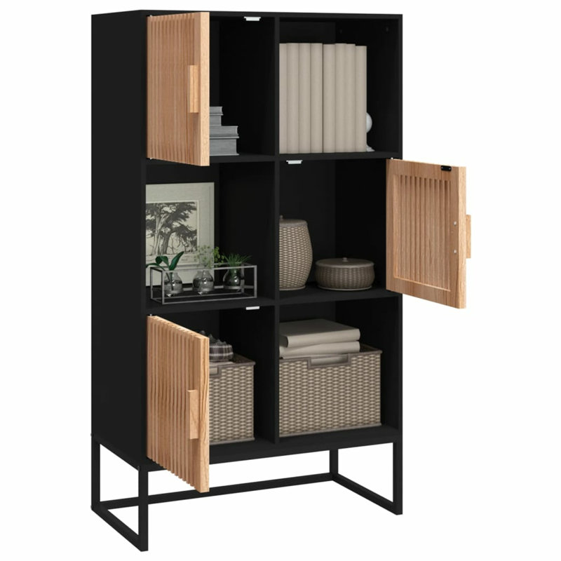 125cm H x 70cm W Standard Bookcase, Black