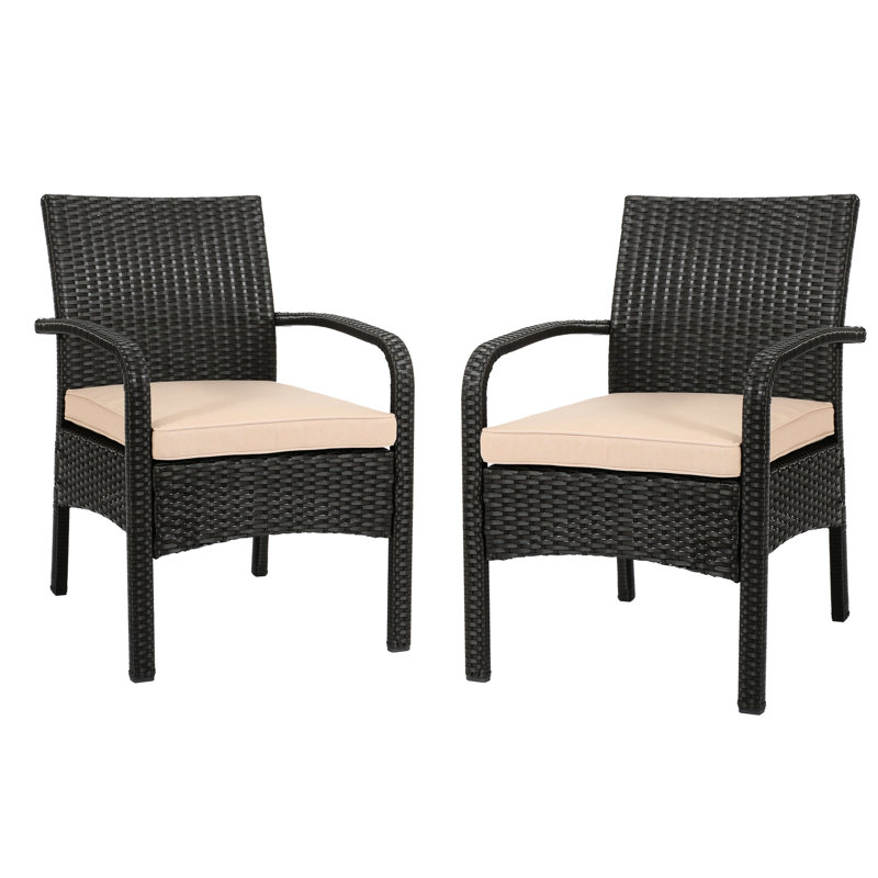 Stylish Patio Chair: Kd In Brown Tan Colorway With Fabric Comfortable Outdoor Frame