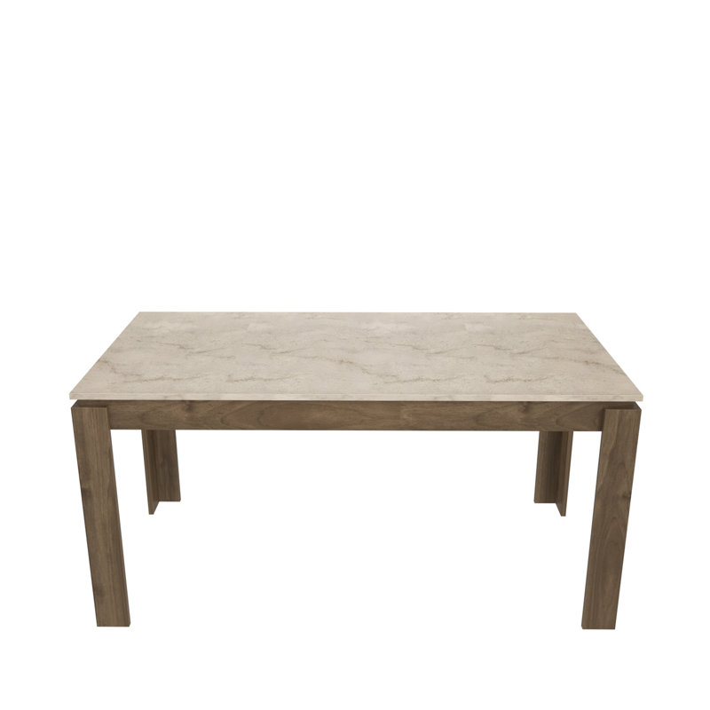 Halley 160cm W x 80cm D Rectangular Dining Table, Walnut/Traverter