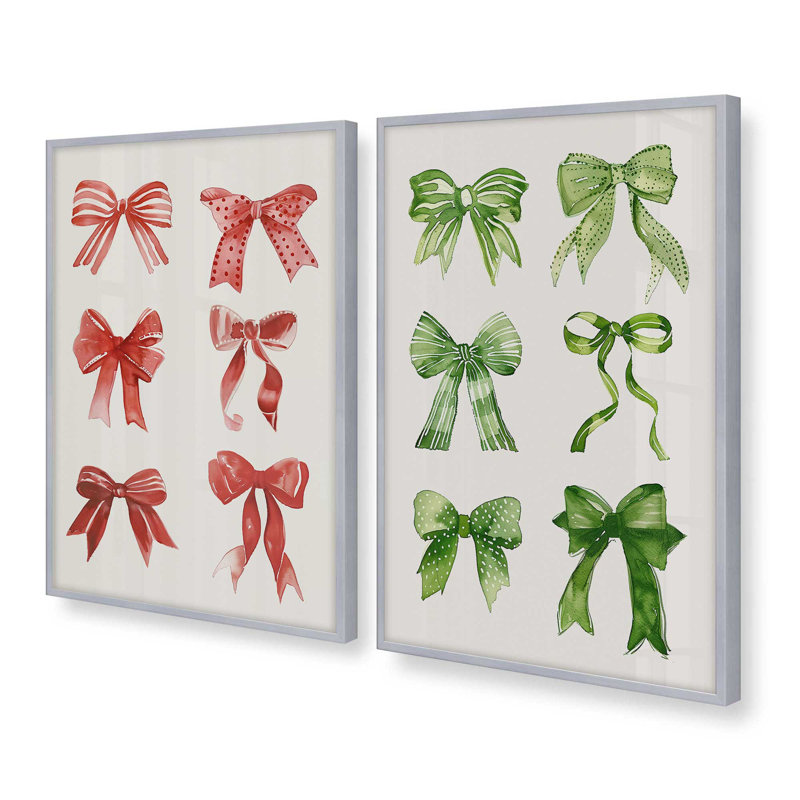 Merry Little Bows, reproduction d'art, H 15,5 po x l 25 po, Chrome poli