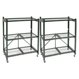 35.4'' W Metal Shelving Unit with Wheels