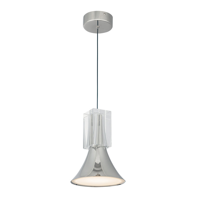 Luminaire suspendu 8 po Floe, Argent argent, Nickel poli