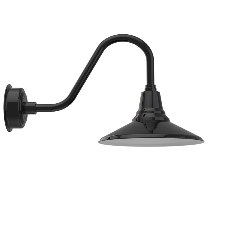 Luminaire de grange d'extérieur Albali, Noir, H 14,37 po x l 14 po x P 26 po