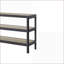 Table basse en placage d'orme avec incrustations en métal, 3 tablettes de rangement pour le style doux et moderne