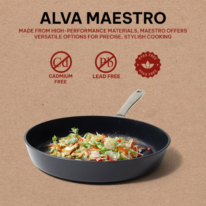 Alva Maestro 8" Black Aluminum Nonstick Frying Pan Skillet