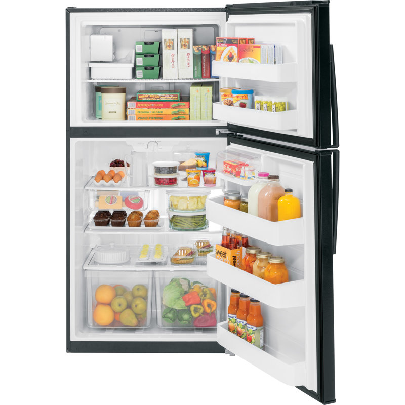 GE® ENERGY STAR® 21.1 Cu. Ft. Top-Freezer Refrigerator, Black