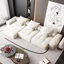 Canapé modulaire en chenille avec repose-pieds et coussins Boneless-344732532