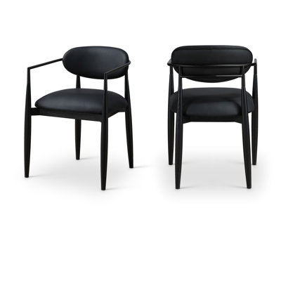 Eligah Vegan Leather Upholstered Dining Arm Chair
