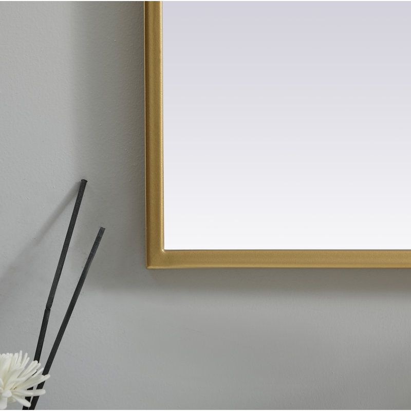 Sabine Metal Arch Wall Mirror, Brass, 30" x 24"