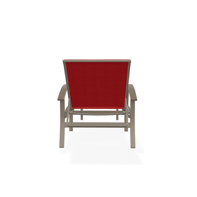 Askar Outdoor Rust-Resistant Metal Chaise Lounge, Desert P60, Red 1D Sunbrella®, Gloss White