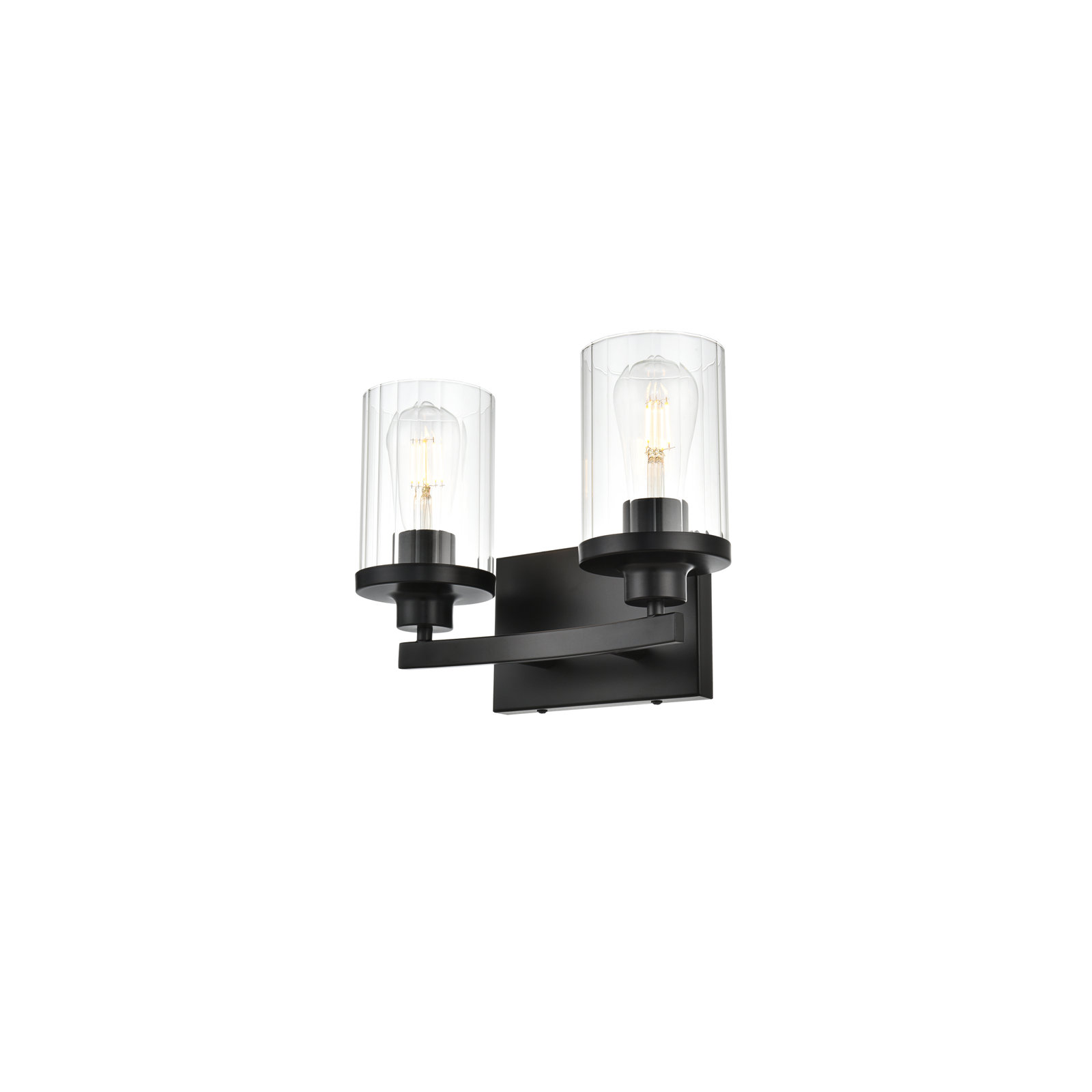 Dariela Dimmable Vanity Light, Black, 10" H x 12" W x 12" D, 2 Lights