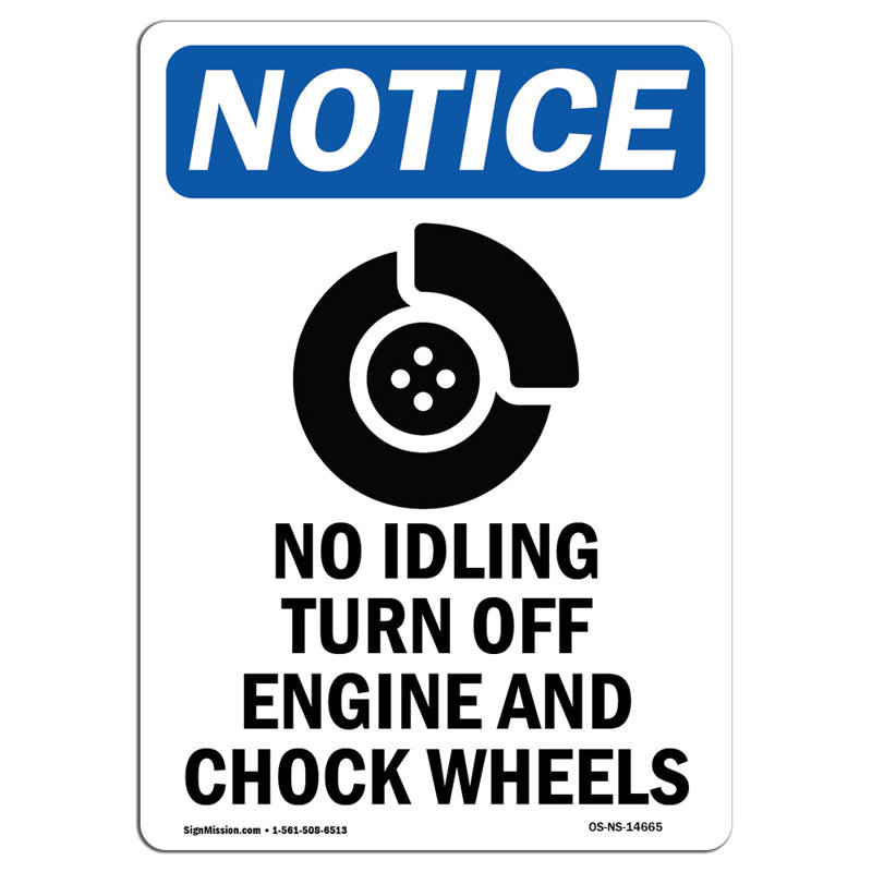 «No Idling Turn Off Sign»