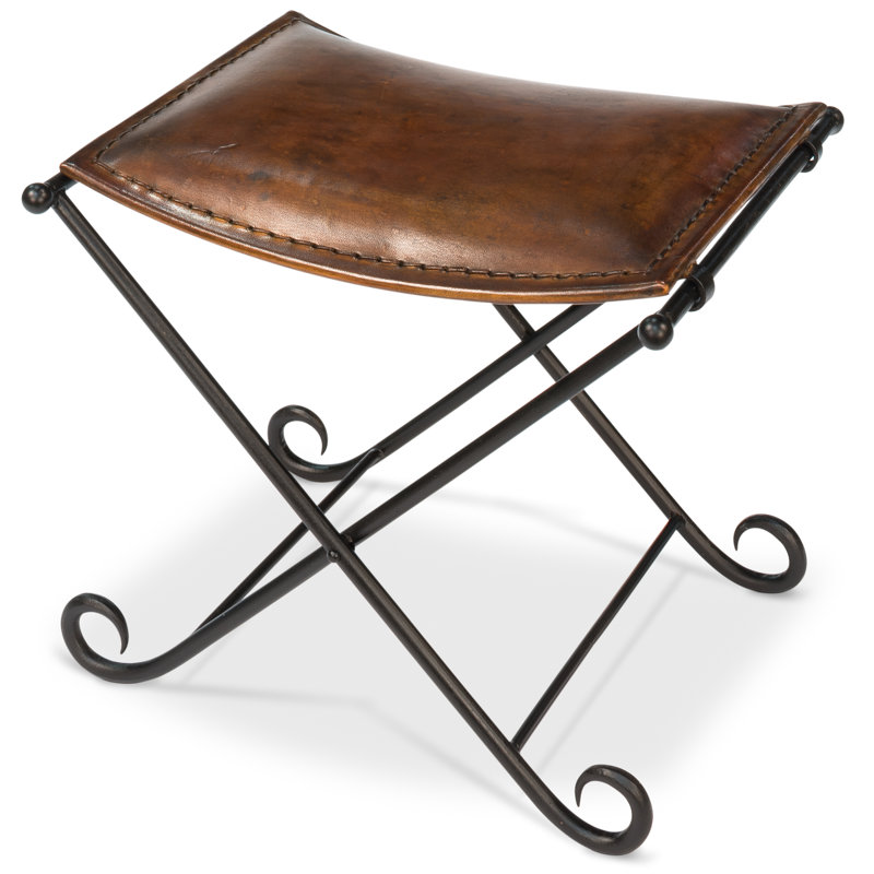 Mozambique Leather Accent Stool